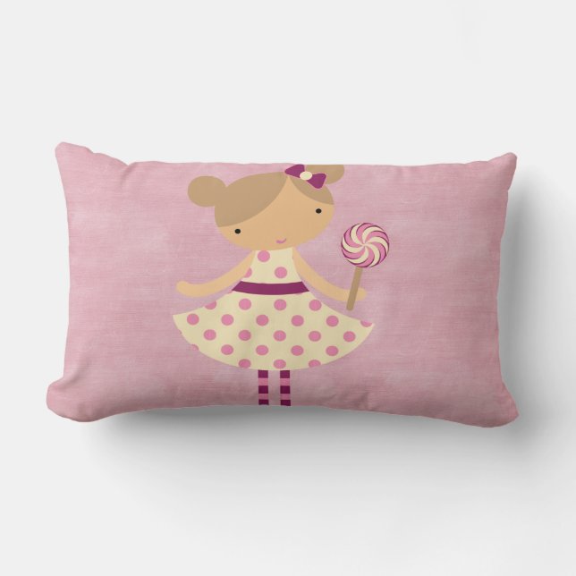 Adorable Girly Country Doll Lumbar Cushion (Front)
