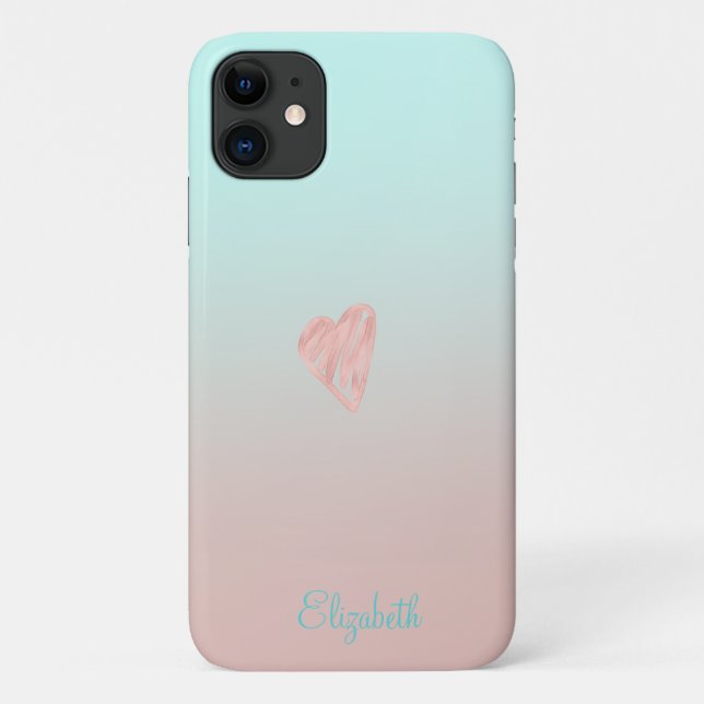Adorable Girly, Heart Case-Mate iPhone Case (Back)