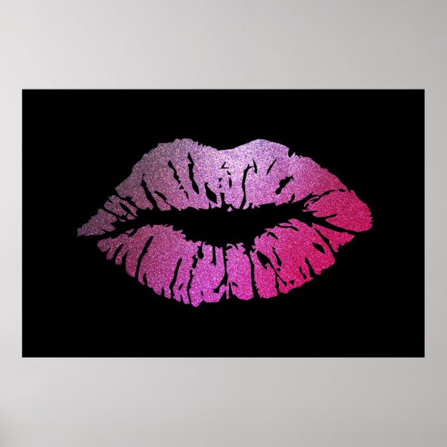 Adorable Glittery Lips,Kiss Poster (Front)