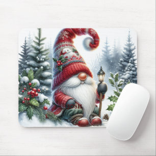 Adorable Gnome Christmas Landscape Mouse Pad