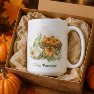 Adorable Gnome Hellp Pumpkin Coffee Mug
