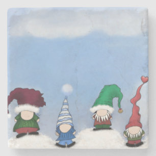 Adorable Gnome Posse Stone Coaster