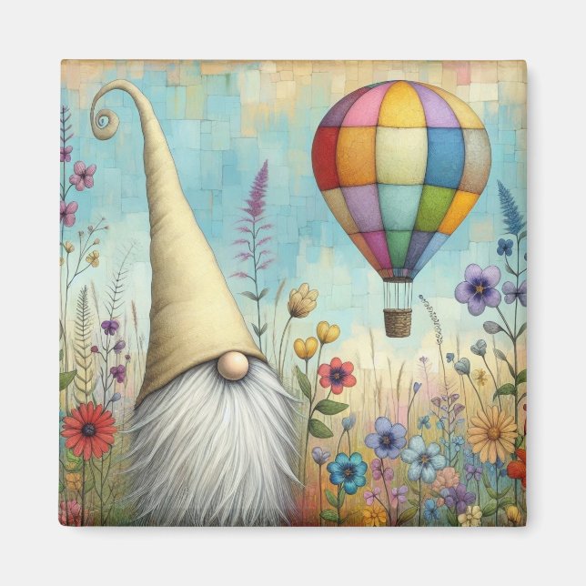 Adorable Gnome Refrigerator Magnet-Square Magnet (Front)