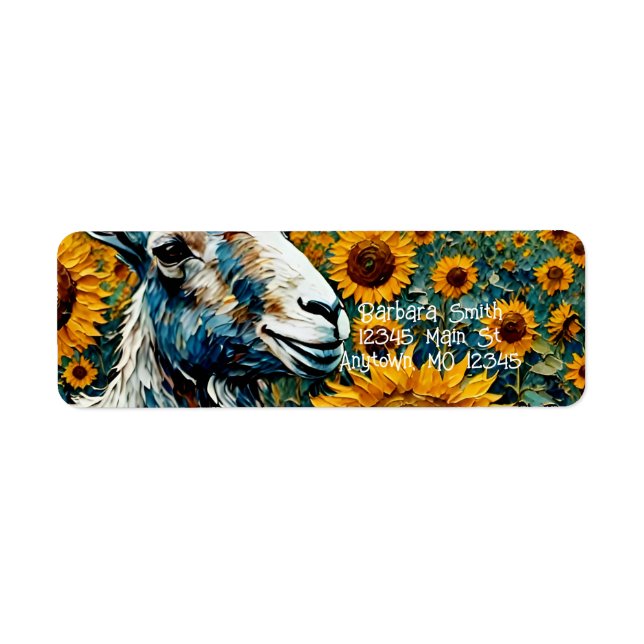 Adorable Goat in a Sunflower Field (Front)
