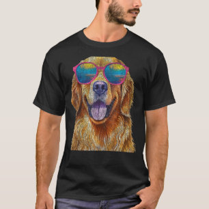 Adorable Golden Retriever Wearing Sunglasses For D T-Shirt
