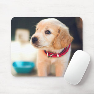 Adorable Golden Retriver Puppy Mouse Pad