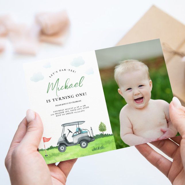 Adorable Golf Birthday Photo Invitation  (Creator Uploaded)
