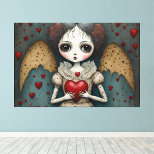 Adorable Gothic Valentine Doll Canvas Print