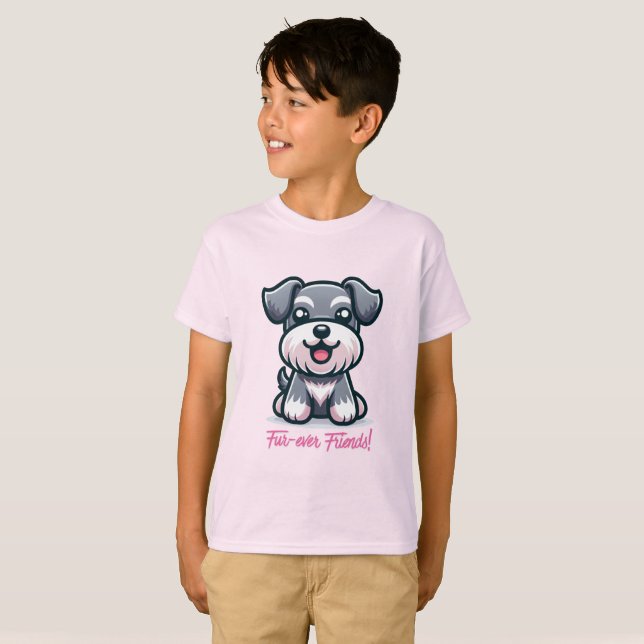 Adorable Gray Puppy T-Shirt (Front Full)