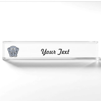 Adorable Grey Elephant Nameplate
