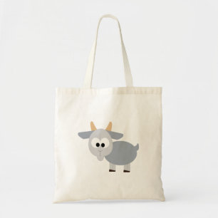 Adorable grey goat tote bag