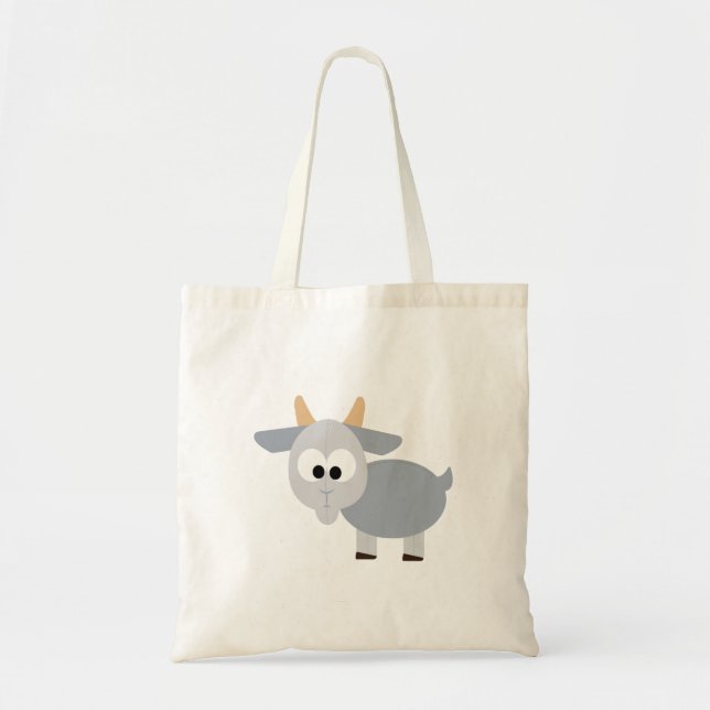 Adorable grey goat tote bag (Front)