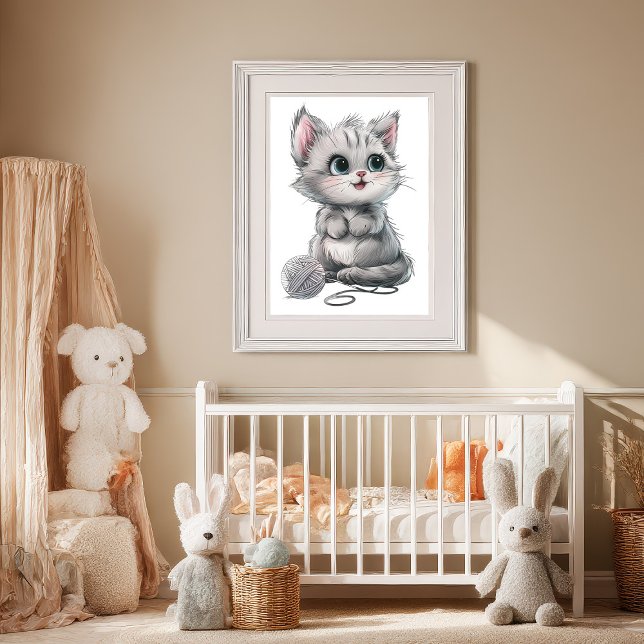 Adorable Grey-Haired Kitten Poster (Creator Uploaded)