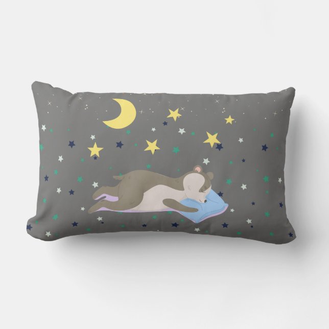 Adorable grey pattern kids lumbar cushion (Front)