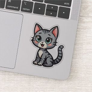 Adorable Grey Tabby Kitten – Pastel Style