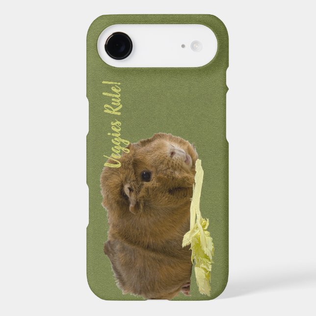 Adorable Guinea Pig Eating Celery Photograph (Back)
