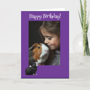 Adorable Guinea Pig Fun Photo Birthday Card
