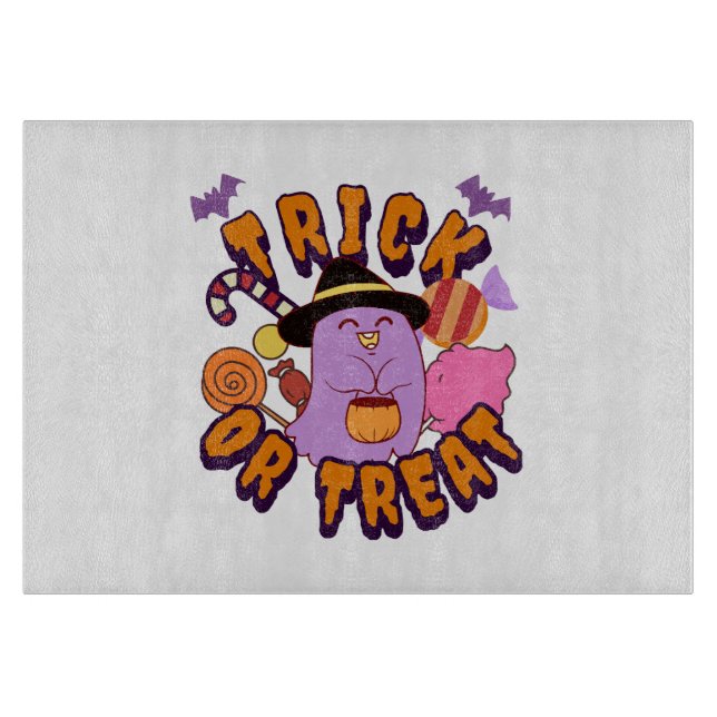 Adorable Halloween Ghost Trick or Treat Cutting Board (Front)