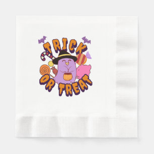 Adorable Halloween Ghost Trick or Treat Napkin