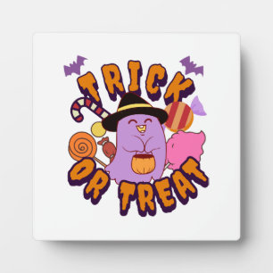 Adorable Halloween Ghost Trick or Treat Plaque