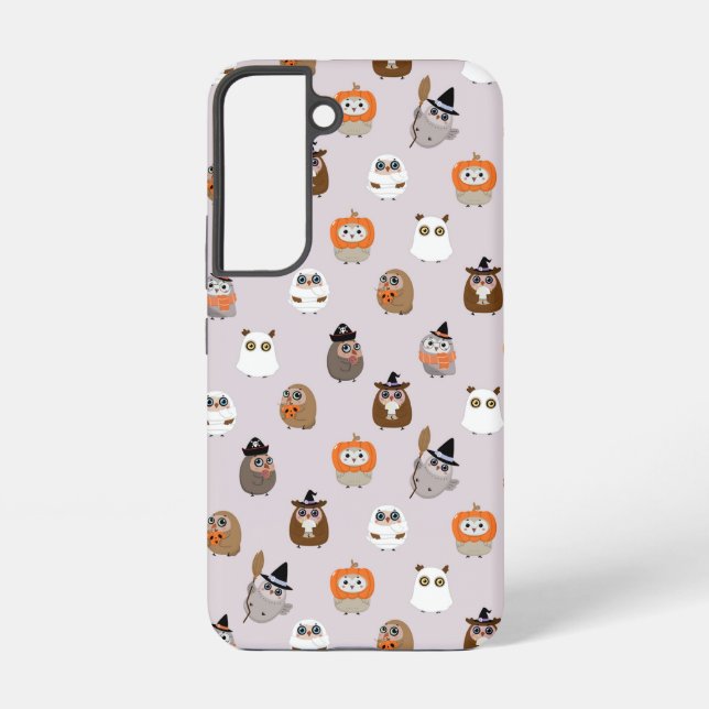 Adorable Halloween Owls Pattern Samsung Galaxy S22 Case (Back)