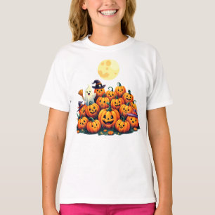 Adorable Halloween Pumpkins with smiling faces T-Shirt