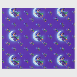 Adorable Halloween Witch, Whimsical Witch, Wrapping Paper