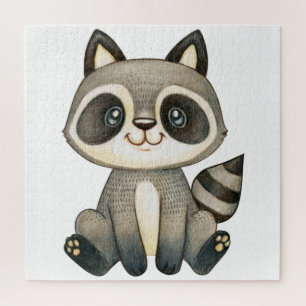 Adorable Hand-Drawn Racoon Illustration Jigsaw Puzzle