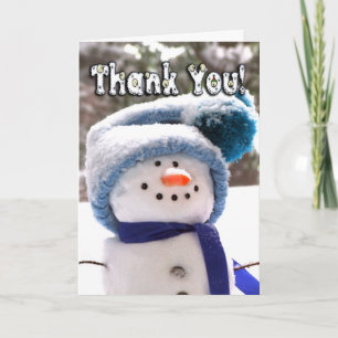 Adorable Handmade Snowman Thank You Card