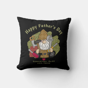 Adorable Handyman & Carpenter Garden Gnome Cushion