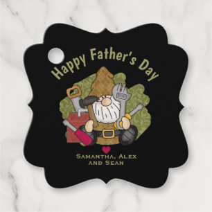 Adorable Handyman & Carpenter Garden Gnome Favour Tags