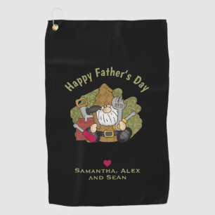 Adorable Handyman & Carpenter Garden Gnome Golf Towel