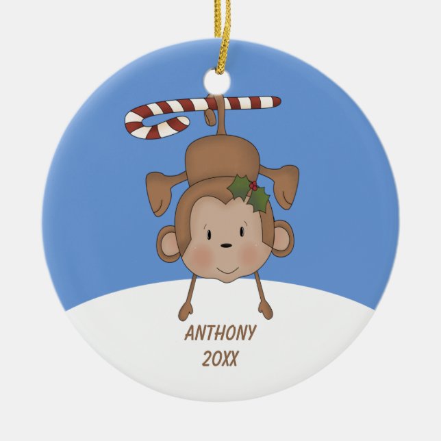Adorable Hanging Monkey  Ornament (Front)