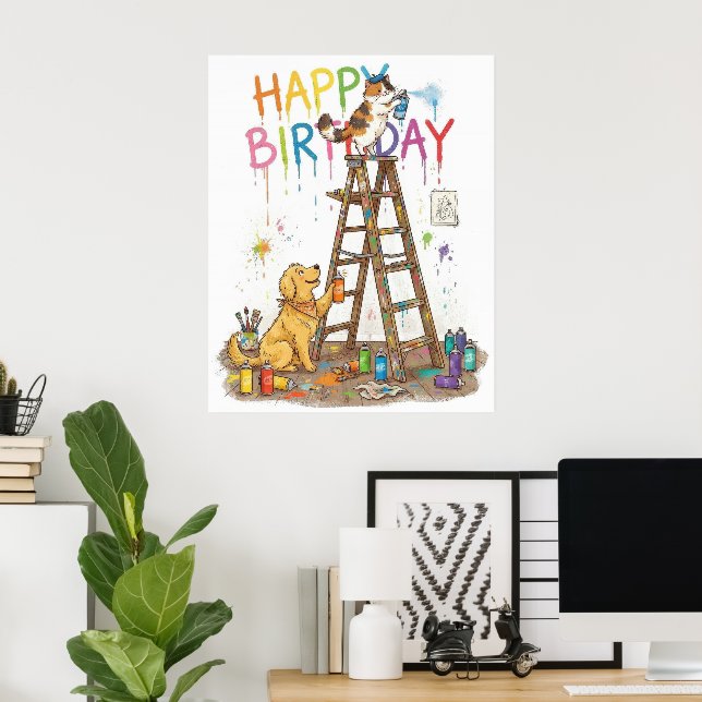 Adorable Happy Birthday Poster (Home Office)