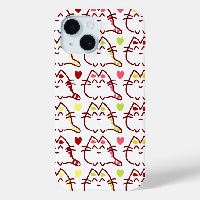 Adorable Happy Bubble Cats Pattern Case-Mate iPhone Case (Back)