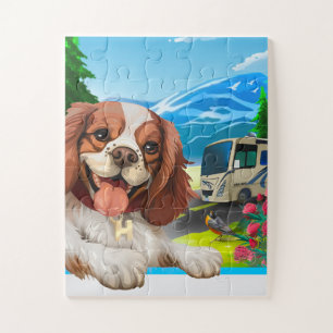 Adorable Happy Cavalier Puppy Puzzle