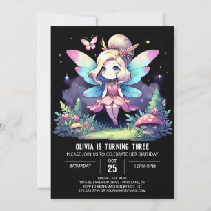 Adorable Happy Fairy Birthday Invitation