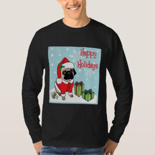 Adorable Happy Holidays Christmas Pug Classic T-Sh T-Shirt
