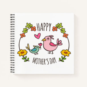 Adorable Happy Mother's Day Guestbook Notebook