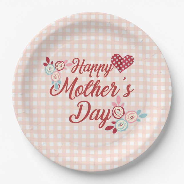 Adorable Happy Mother's Day | Paper Plate (Front)