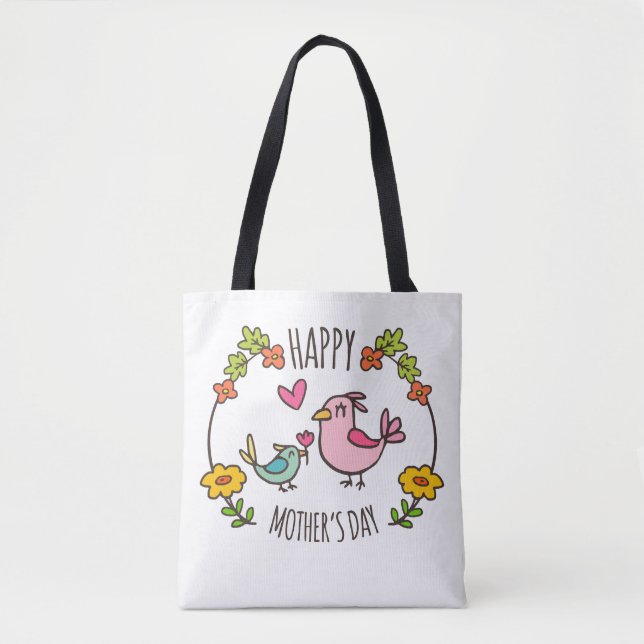 Adorable Happy Mother's Day Tote Bag (Front)