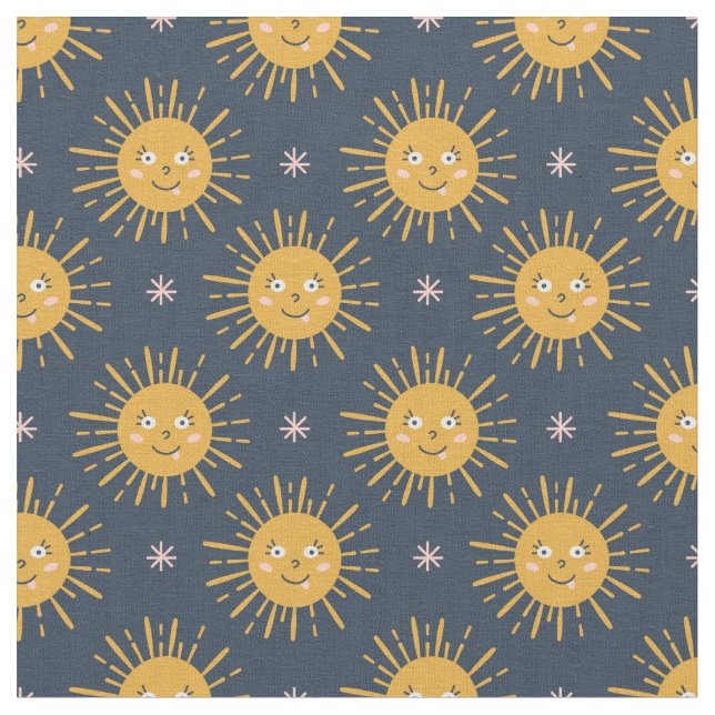 Adorable Happy Sun Fabric (Close Up)