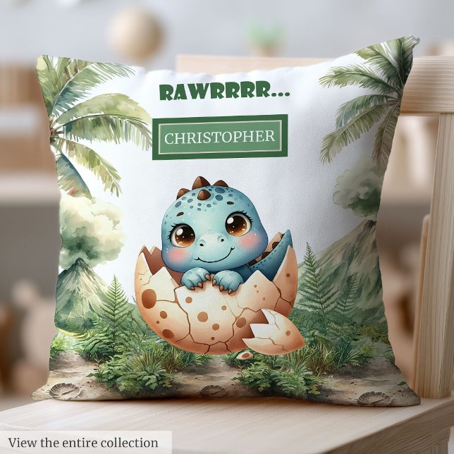 Adorable Hatching Soon Baby Dinosaur Baby Pillow (Adorable Hatching Soon Baby Dinosaur Baby Pillow)