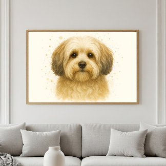 Adorable Havanese Watercolor Portrait Poster