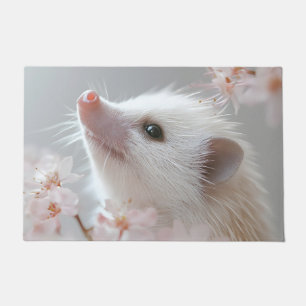 Adorable Hedgehog Among Spring Blossoms Doormat
