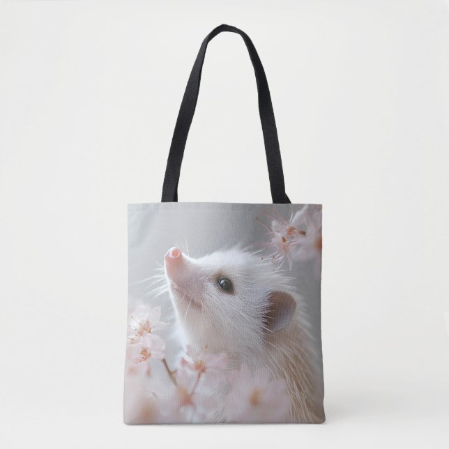 Adorable Hedgehog Among Spring Blossoms  Tote Bag (Front)