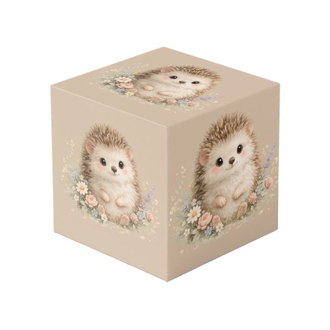 Adorable Hedgehog European Garden  Cube (Front Angled)