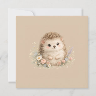 Adorable Hedgehog European Garden Invitation