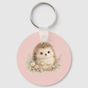Adorable Hedgehog European Garden  Key Ring