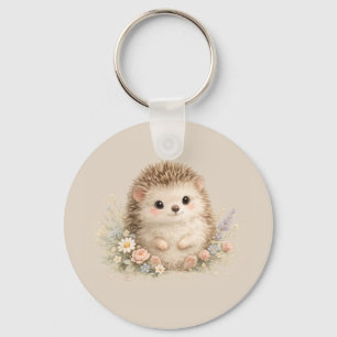Adorable Hedgehog European Garden  Key Ring